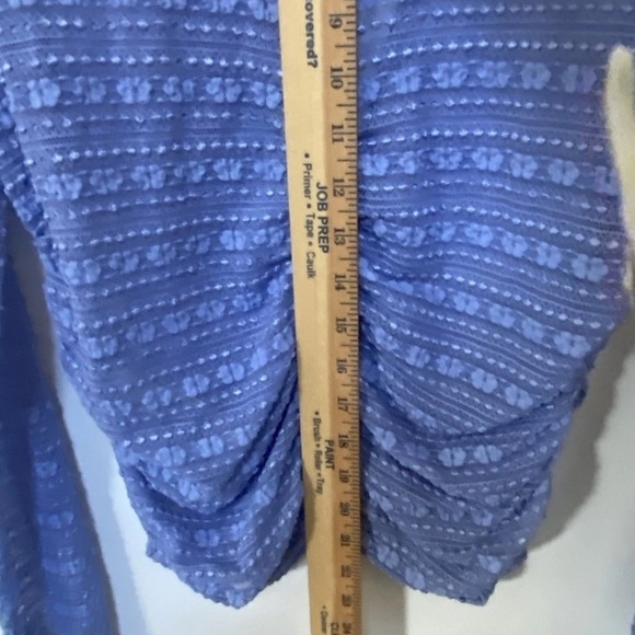 Anthropologie NWT Sheer Top Women’s L Floral Ruched Sleeves & Waist Feminine - Picture 13 of 14